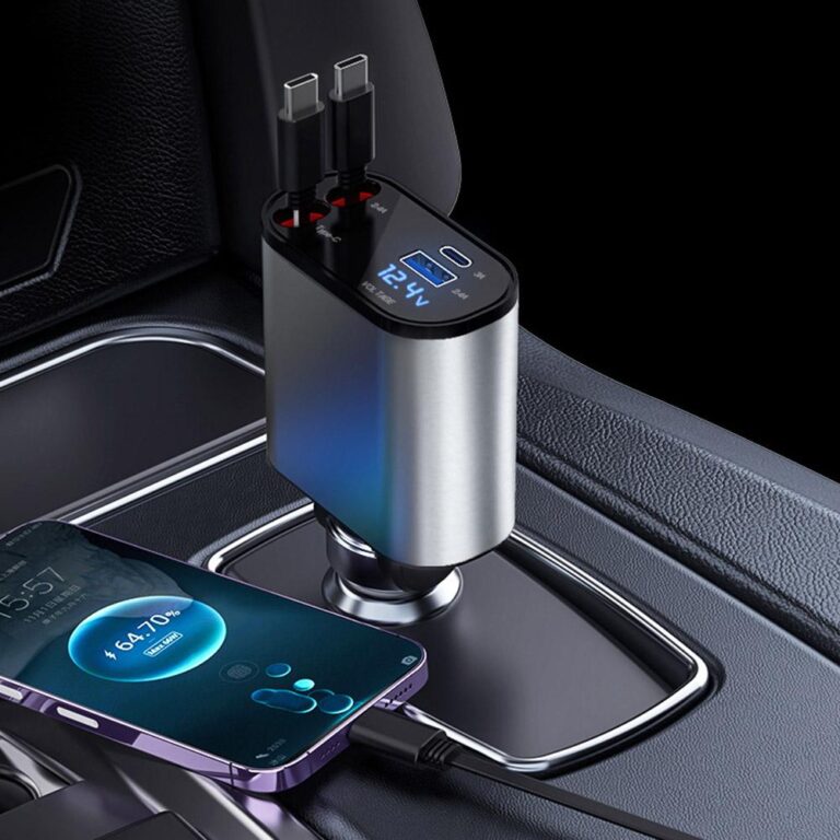 ZSby100W 4 IN 1 Retractable Car Charger USB Type C Cable For IPhone Huawei Samsung Fast 768x768